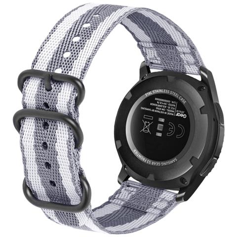 Cinturino In Nylon Per Samsung Galaxy Watch 4 E Huawei Gt 4 Twill Gray - Foto 2