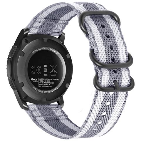 Cinturino In Nylon Per Samsung Galaxy Watch 4 E Huawei Gt 4 Twill Gray - Foto 1