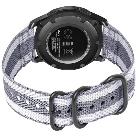 Cinturino In Nylon Per Samsung Galaxy Watch 4 E Huawei Gt 4 Twill Gray - Foto 4