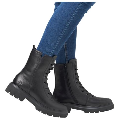 Black Casual Closed Ladies Mid Height Boots Stivaletti Pelle Scarpe Donna Nero Eu 38, D1w76-00 - Foto 2