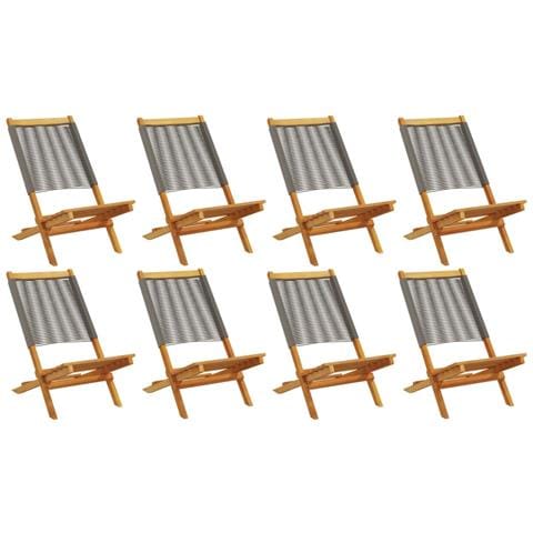 Sedie da Giardino Pieghevoli 8pz Grigie Legno Massello Acacia - Foto 1