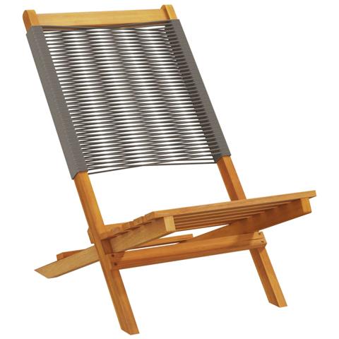 Sedie da Giardino Pieghevoli 8pz Grigie Legno Massello Acacia - Foto 10
