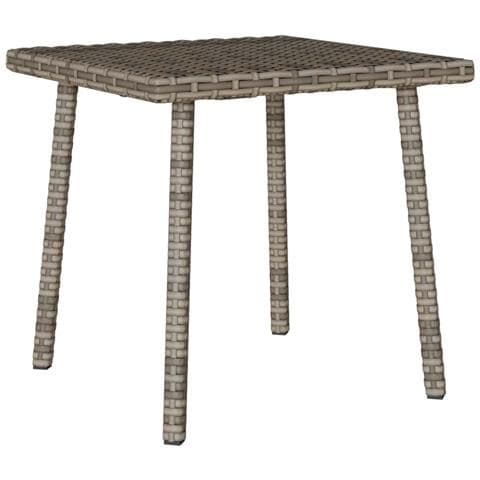 Tavolino Da Giardino Rettangolare Grigio 40x40x37 Cm Polyrattan - Foto 1