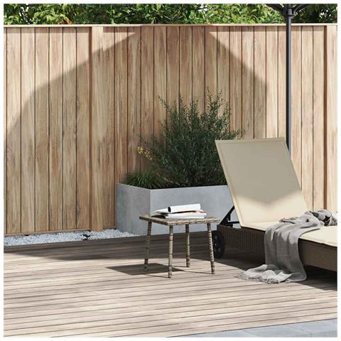 Tavolino Da Giardino Rettangolare Grigio 40x40x37 Cm Polyrattan - Foto 2