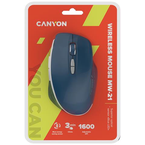 MW-21 mouse Ufficio Mano destra RF Wireless Ottico 1600 DPI - Foto 3