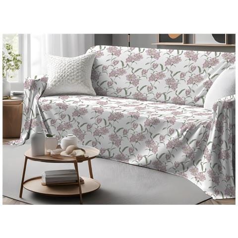 Telo Arredo Granfoulard Copritutto Salvadivano 100% Cotone Dis. Magnolia Singolo Rosa - Foto 1