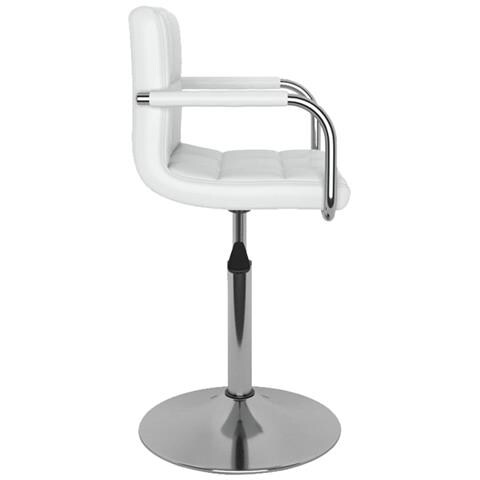 Sedie Da Pranzo Girevoli 6 Pz Bianche In Similpelle - Foto 3