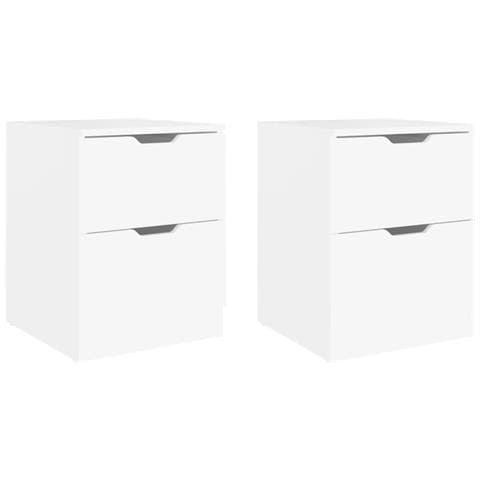 Lusso Casadino -  Comodini 2 Pz Bianchi 40x40x50 Cm In Legno Multistrato - Foto 1