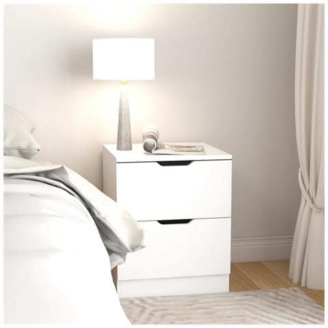 Lusso Casadino -  Comodini 2 Pz Bianchi 40x40x50 Cm In Legno Multistrato - Foto 2