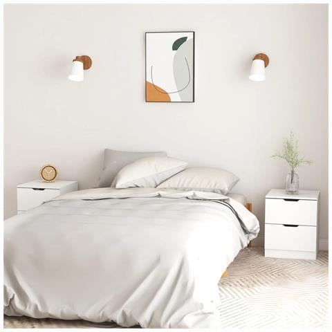 Lusso Casadino -  Comodini 2 Pz Bianchi 40x40x50 Cm In Legno Multistrato - Foto 7
