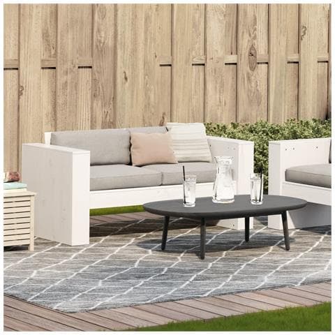 Lusso Casadino - Divano Giardino 2 Posti Bianco 134x60x62 Cm Legno Massello Pino - Foto 2