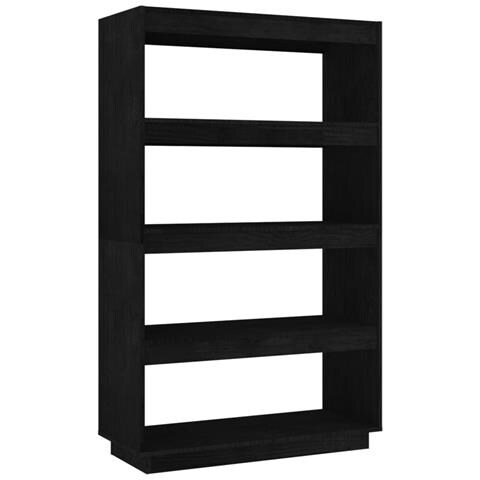 Libreria /divisorio Nero 80x35x135 Cm In Legno Massello Di Pino - Foto 1