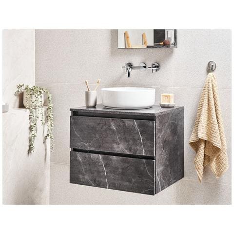 Mobile Lavabo A Parete Serra 60 Cm Marmo Nero - Foto 1