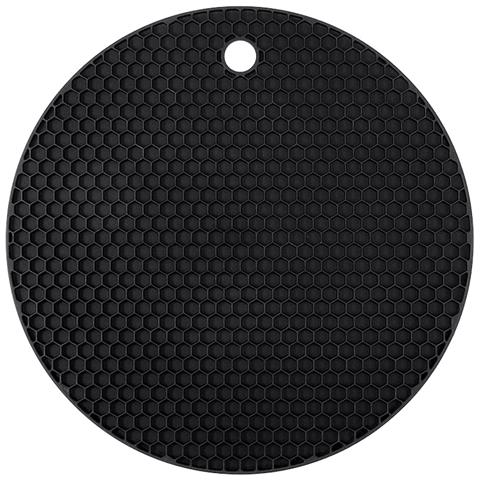 Set Di 2 Sottopiatti In Silicone Resistenti Al Calore - Cuscinetti Rotondi Black - Foto 1