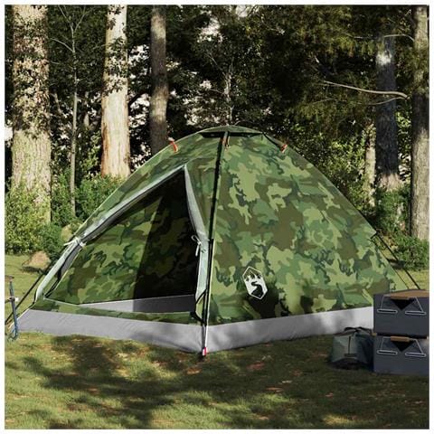 Tenda da Campeggio a Cupola 4 Persone Mimetica Impermeabile - Foto 1