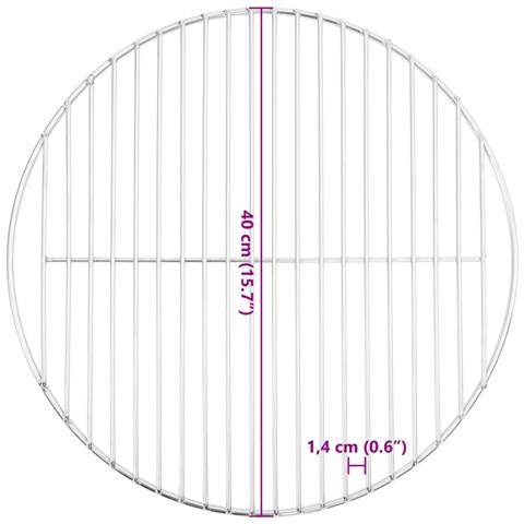 Griglia per Barbecue Rotonda Ø40 cm in Acciaio Inossidabile 304 - Foto 6