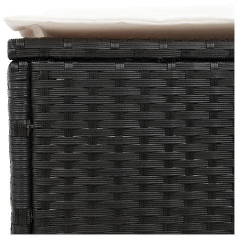 Lettino Prendisole con Cuscino Nero in Polyrattan - Foto 9