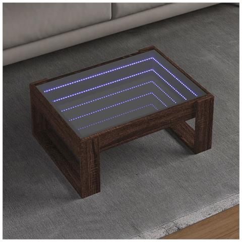 Tavolino da Salotto con LED Infinity Rovere Marrone 70x53x30 cm - Foto 2