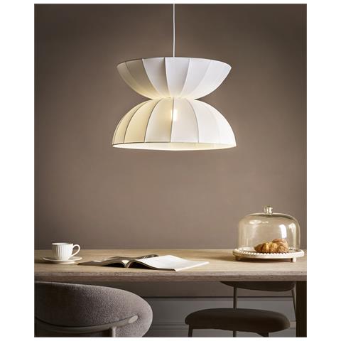 Lampadario Debons Finta Seta Bianco - Foto 1