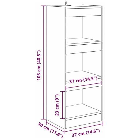 Armadio per Libri rovere artigianale 40 x 30 x 103 cm - Foto 9