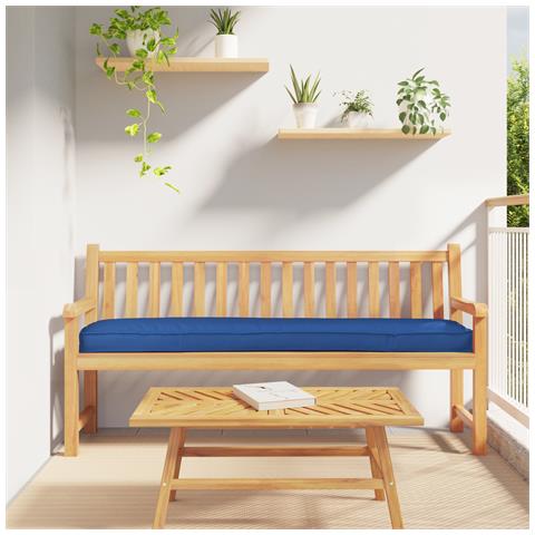 Cuscino per panchina Blu Reale 200x40x8 cm in Tessuto Oxford - Foto 2