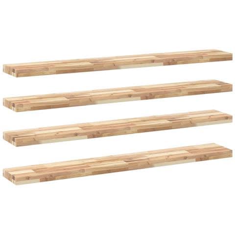 Mensole da Parete 4 pz 160x20x4 cm Legno Acacia Non Trattato - Foto 1