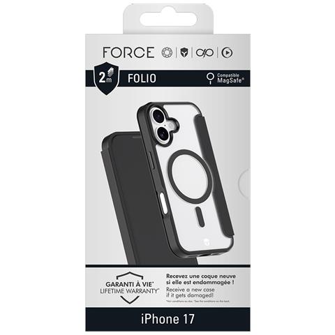 Custodia Folio Magsafe Per Iphone 17 Ultra Rinforzata 2m, Nero Transparente - Foto 2