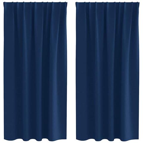 Tende con tende 2 pcs Blu scuro Poliestere - Foto 1