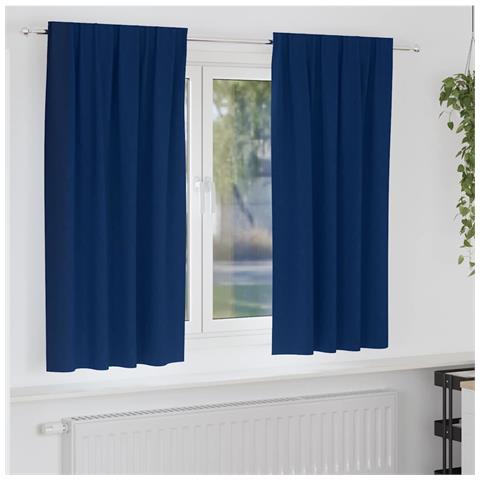 Tende con tende 2 pcs Blu scuro Poliestere - Foto 2