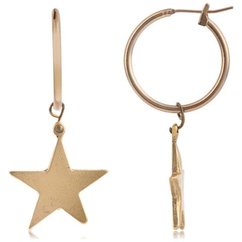 Orecchino A Cerchio E Pendente A Stella In Oro - Foto 1