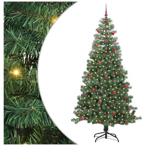 Albero di Natale con 300 LED con supporto Verde 240 cm PVC - Foto 1