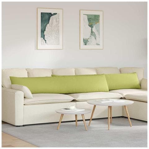 Cuscini da Divano 2 pcs Verde chiaro 200 x 40 cm Tessuto - Foto 2