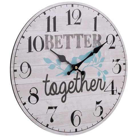 Orologio Da Parete In Legno Bianco D34x2h - Foto 1