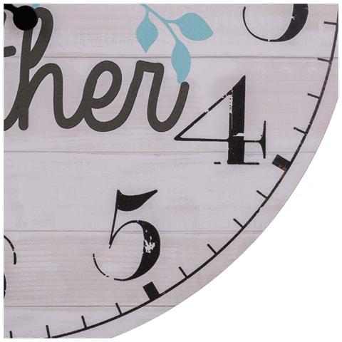 Orologio Da Parete In Legno Bianco D34x2h - Foto 8