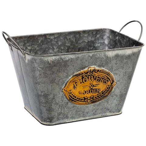 Cestino In Metallo Con Manici 26,5x17,5x15,5 B19x13 - Foto 1