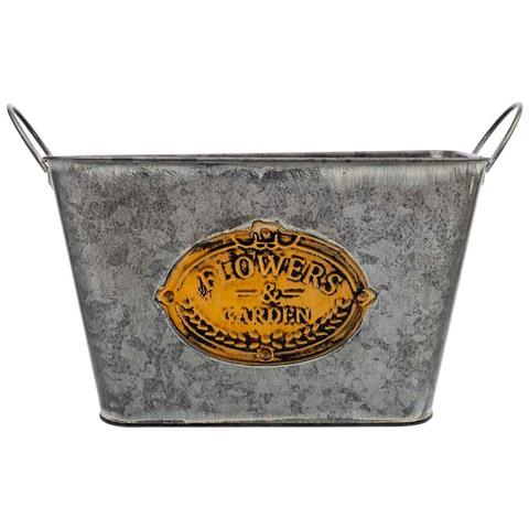 Cestino In Metallo Con Manici 26,5x17,5x15,5 B19x13 - Foto 2