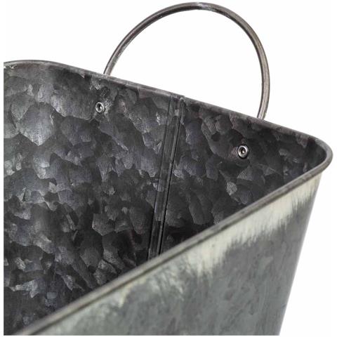 Cestino In Metallo Con Manici 26,5x17,5x15,5 B19x13 - Foto 7