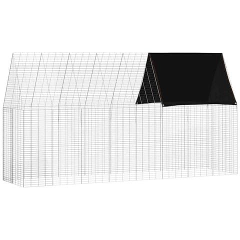 Gabbia per Conigli Argento 400 x 100 x 210 cm Acciaio zincato - Foto 1
