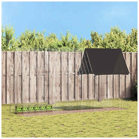 Gabbia per Conigli Argento 400 x 100 x 210 cm Acciaio zincato - Foto 2