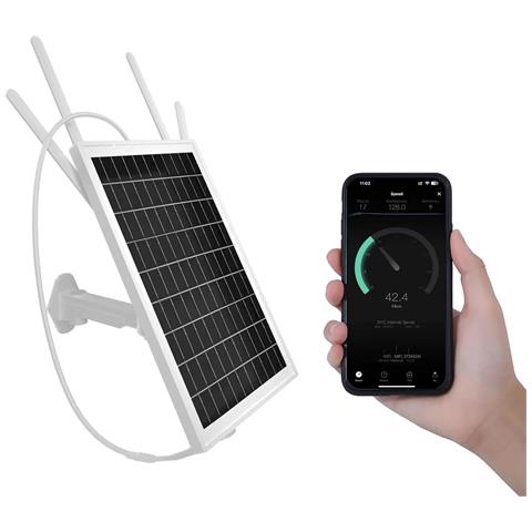 Router Con Pannello Solare Modem 4g Lte, Con Slot Sim Card - Wifi 2,4ghz Fino A 8 Connessioni - Foto 1