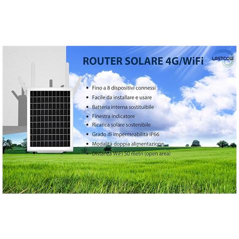 Router Con Pannello Solare Modem 4g Lte, Con Slot Sim Card - Wifi 2,4ghz Fino A 8 Connessioni - Foto 4