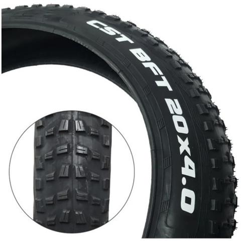 Copertone Per Bici Fat Bike Bft Misura 20 X 4.00 (etrto 100-406) C1752 Pneumatico Tassellato Rigido Nero Con Scritta Bianca - Foto 2