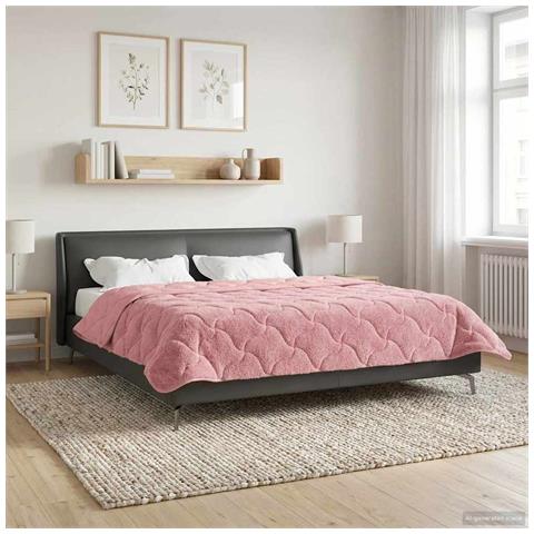 Duvet Estivo Rosa 200 x 200 cm Microfibra e Fleece Teddy - Foto 2