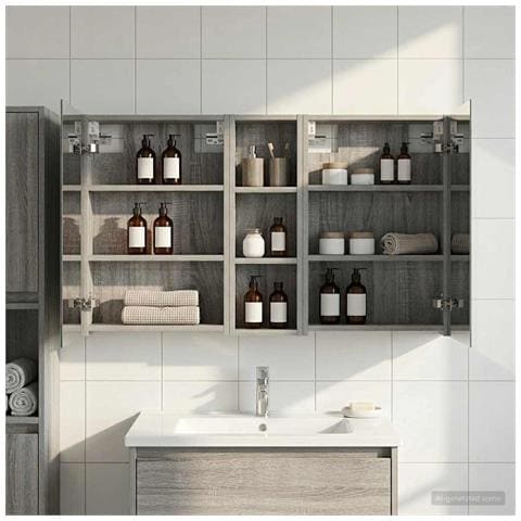 Set di Armadi da Bagno con porta 3 pcs 100 x 10,5 x 60,5 cm - Foto 2
