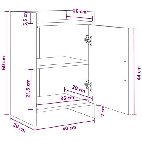 Comodini Bianco 40 x 30 x 60 cm Legno ingegnerizzato - Foto 8