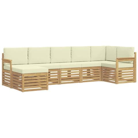 Set di divani da esterno 7 pcs Bianco e Crema - Foto 1