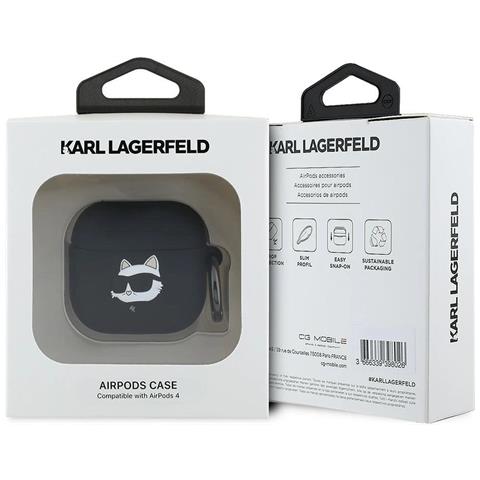 Custodia In Silicone Per Airpods 4 ""choupette"" 3d, Nera. - Foto 3