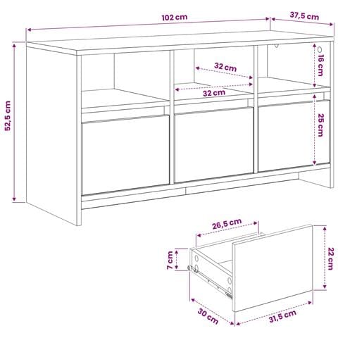 Mobile TV 102 x 37,5 x 52,5 cm Rovere Artigianale - Foto 9