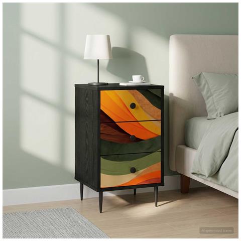 Armadio da Notte BONN 2 pz Rovere Nero 36 x 33 x 61 cm - Foto 2