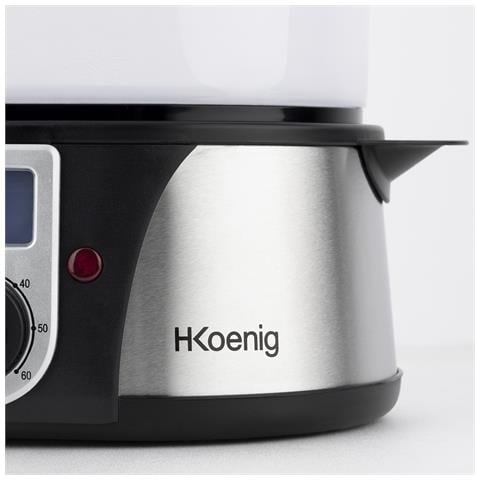Vaporiera elettrica VAP12 in acciaio inox, multifunzione 12L, programmabile, 3 cestelli impilabili:per tutti i tipi di alimeti, timer 60min - Foto 2